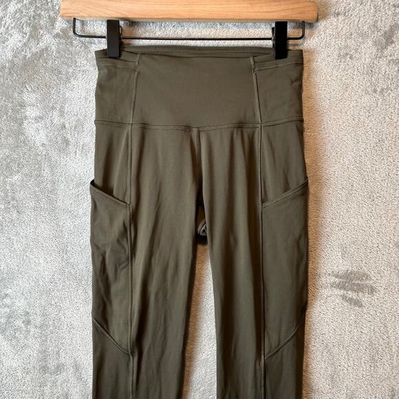 Lululemon Fast and Free Tight II 25" *Non-Reflective Nulux Dark Olive‎ Size 2 - Picture 3 of 6